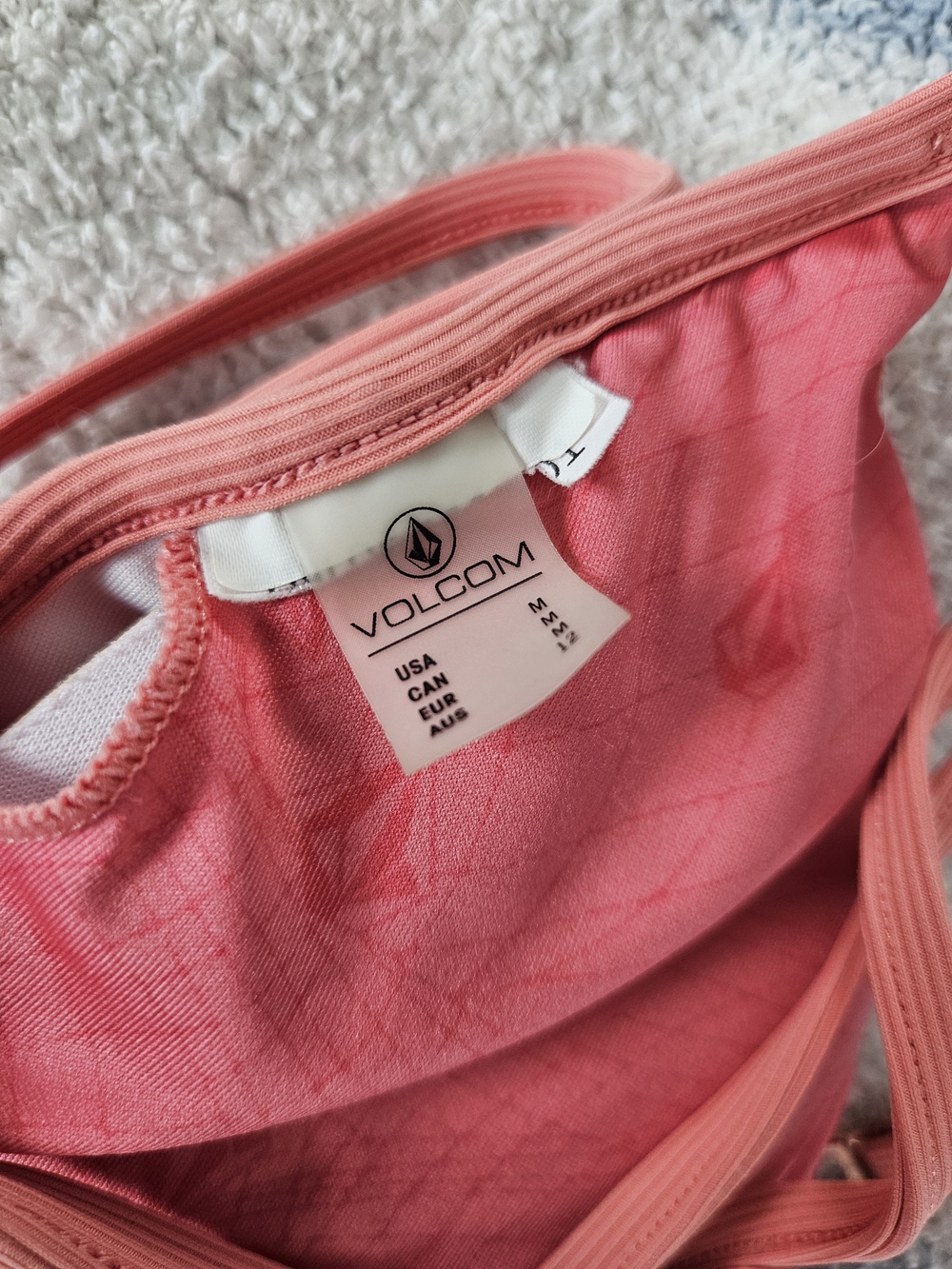 Volcom Ribbed Triangle Bikini Top - Coral - Picture 2 of 2